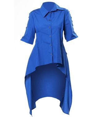 Metamorph Open Back Cotton Shirt - Blue