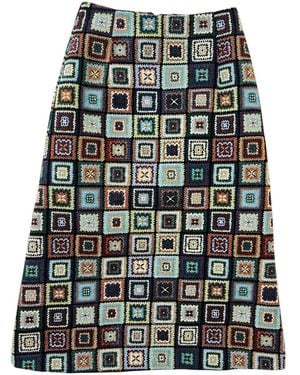 Louche Buffy Seventies Patch Jacquard Midi Skirt - Multicolour