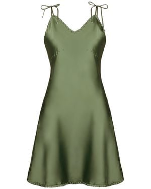 Sasha La Mer Giselle Silk Slip Dress - Green