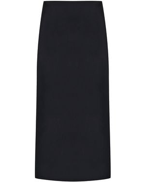 Malo Satin Midi Pencil Skirt - Black