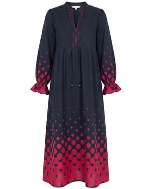 Adrift Clothing Tanya Gathered Dress - Blue