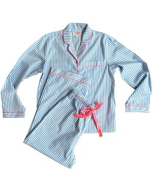 Lilly Loves Popping Stripe Pajamas - Blue