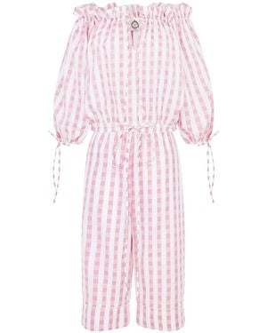 Lisa The Label La La Lady Bel Air Pyjama Top And Peggy Pyjama Trousers Gingham - Pink
