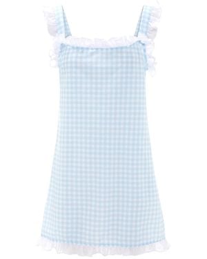 Love Letters X Dolce Gingham Azzurro Sleep Dress - Blue