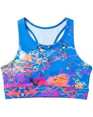 Lilia Munn High Support Racerback Sports Bra– - Blue