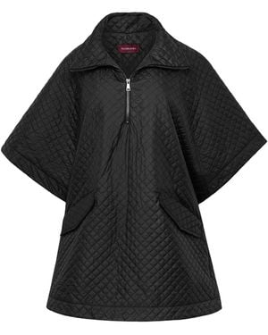 Mandragora Oversized Quilted Poncho Lace - Black