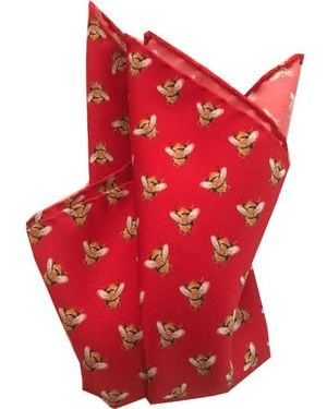 Lazyjack Press Buzzed Pocket Square - Red