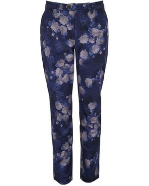 lords of harlech Jack Lans Floral Stretch Chino Pant - Blue