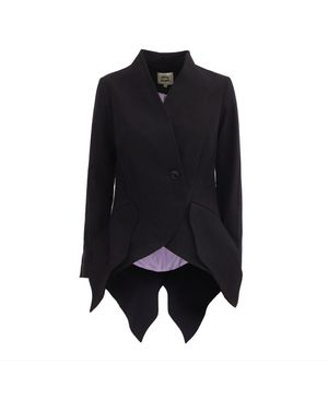 Julia Allert Elegant Blazer With Curved Hem - Black