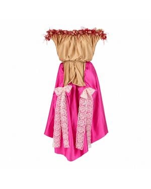 Miro Misljen Off-Shoulder Romantic Midi Dress - Pink