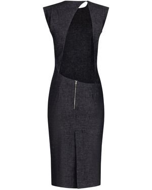 Clothes by Locker Room Denim Cutout Midi Dress - Black