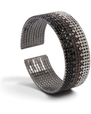 Saachi Crystal Row Cuff Bracelet - Gray