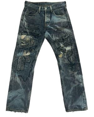 Zasta Studio Carbon Clash Denim Trousers - Blue