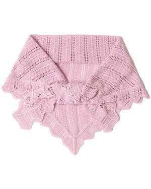 Saachi Knitted Triangle Lilac Bandana - Pink