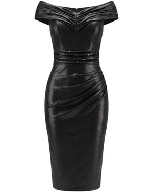 Luna Fashion House Off-Shoulder Cocktail Dress, Iris - Black