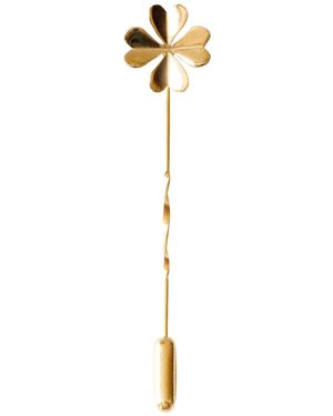 Lee Renee Lucky Clover Tie Pin/ Twist Tie Pin– - Metallic