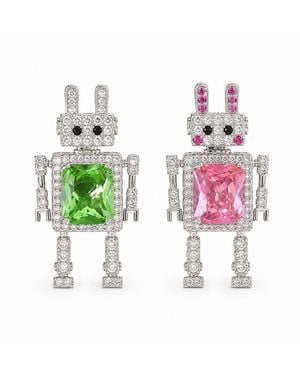Ormiro Little Robots Summer Earrings - Green