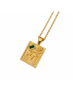 Cier Aquarius Zodiac Necklace - Metallic
