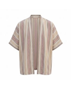 ORIGIN OF HEARTS Neutrals Arden Relaxed Resort Cotton Kimono Shirt - Natural