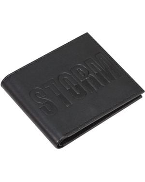 Storm Plutus Leather Embossed Wallet - Black