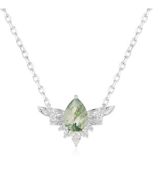 Azura Jewelry New York To Bloom Again Moss Agate Vermeil Necklace - Metallic