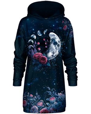 Aloha From Deer Lunar Garden Oversize Hoodie Dress - Blue