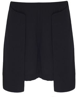 Madebyza Assymetric Cut Detailed Shorts - Blue