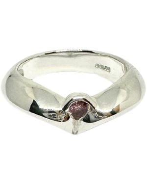 Tg-Jewellery by Tamara Gervasio Heart-Shaped Band Ring With Cubic Zirconia Sterling - Metallic