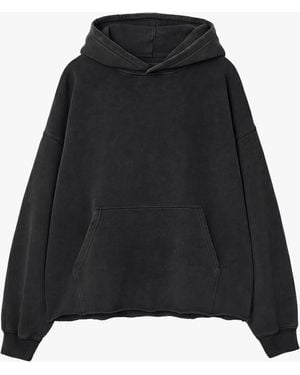 Other Vintage Issue Raw Edge Oversized Hoodie - Black