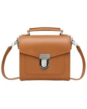 Zatchels Handmade Leather Sugarcube Plus Handbag - Brown