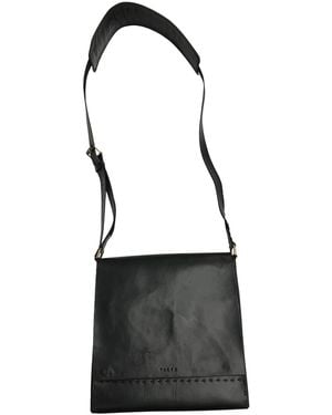 Zasta Studio Dark Shoulder Assistant Two Sling Leather Bag - Black