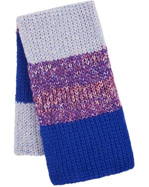Cara & The Sky Leia Stripe Oversized Chunky Knitted Scarf - Blue