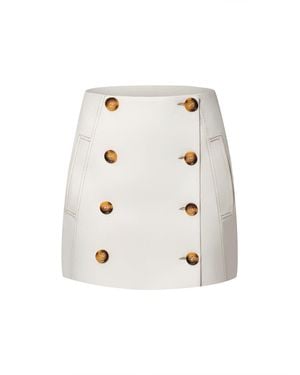 Tia Dorraine Button Front Mini Skirt - Natural