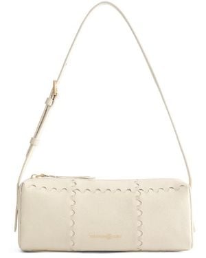 Orange Cube Checkbox Shoulder Bag - White
