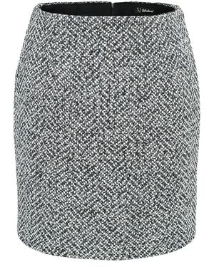 Smart and Joy Straight Short Tweed Skirt - Grey
