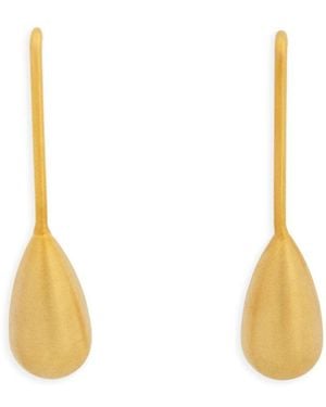Saachi Metal Petal Drop Earrings - Metallic