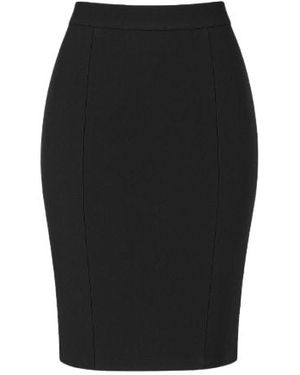 Conquista A Figure Flattering Polished Stretch Pencil Skirt - Black
