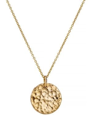 Posh Totty Designs Gold Plated Textured Disc Necklace - Metallic