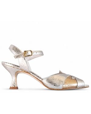 Terry De Havilland Zia Low Sandal Heels - Metallic