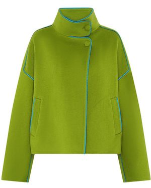 Beatrice von Tresckow Lime Cashmere Mix Audrey Bomber Jacket - Green
