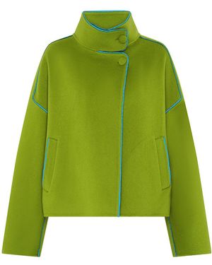Beatrice von Tresckow Lime Cashmere Mix Audrey Bomber Jacket - Green