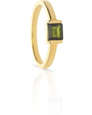 Preeti Sandhu 14K Plated Stone Ring - Metallic