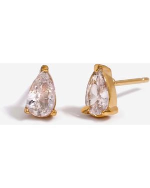 Elk & Bloom Dainty 14K Solitaire Tennis Studs - White