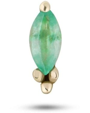 Zohreh Emerald Marquise Beaded Flat Back Earring 9K - Green