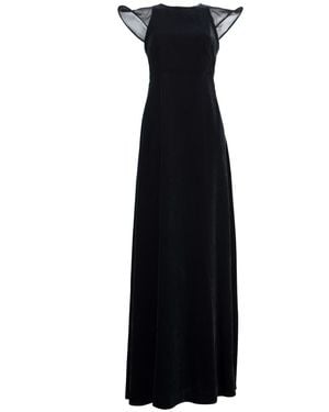 Laura Daili Velvet Angel Sleeve Gown - Black