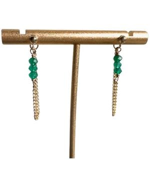 Rachel Nathan Post Chalcedony & Chain Earrings - Multicolour