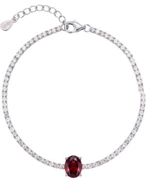 LÁTELITA London Garbo Oval Gemstone Tennis Bracelet Ruby - Metallic