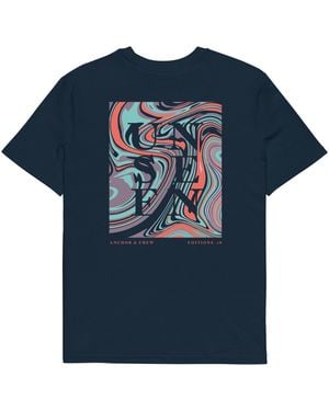 Anchor and Crew Eighteen Unseen Editions Organic Cotton T-Shirt - Blue