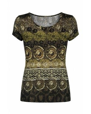 Conquista Artisan Mosaic Print Top - Green