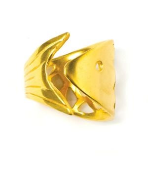 Lexi Jewelry Fresh Catch Sardine Fish Ring Adjustable & Reversible - Yellow